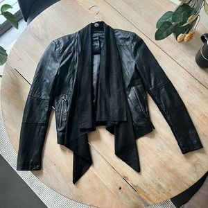 Zara genuine leather black jacket